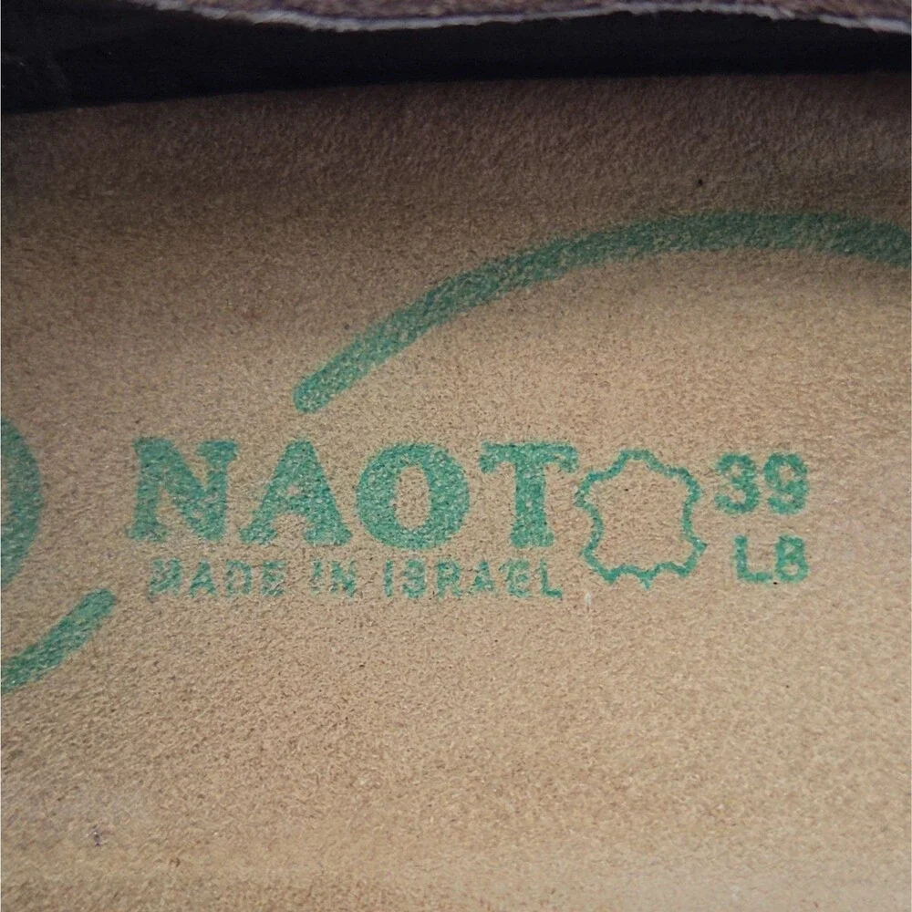 Naot Shoes Women Sz 39 US 8-8.5 Kirei Mary Jane Brown Suede Hook & Loop Comfort